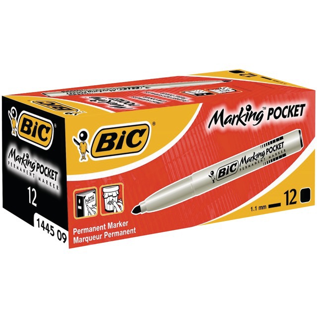 Marqueur Permanent Noir Pointe Fine Ogive BIC référence fournisseur 2432956